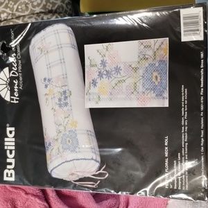 Bucilla Home Decor Collection Accent Pillow Festive Floral Neck Roll #40802